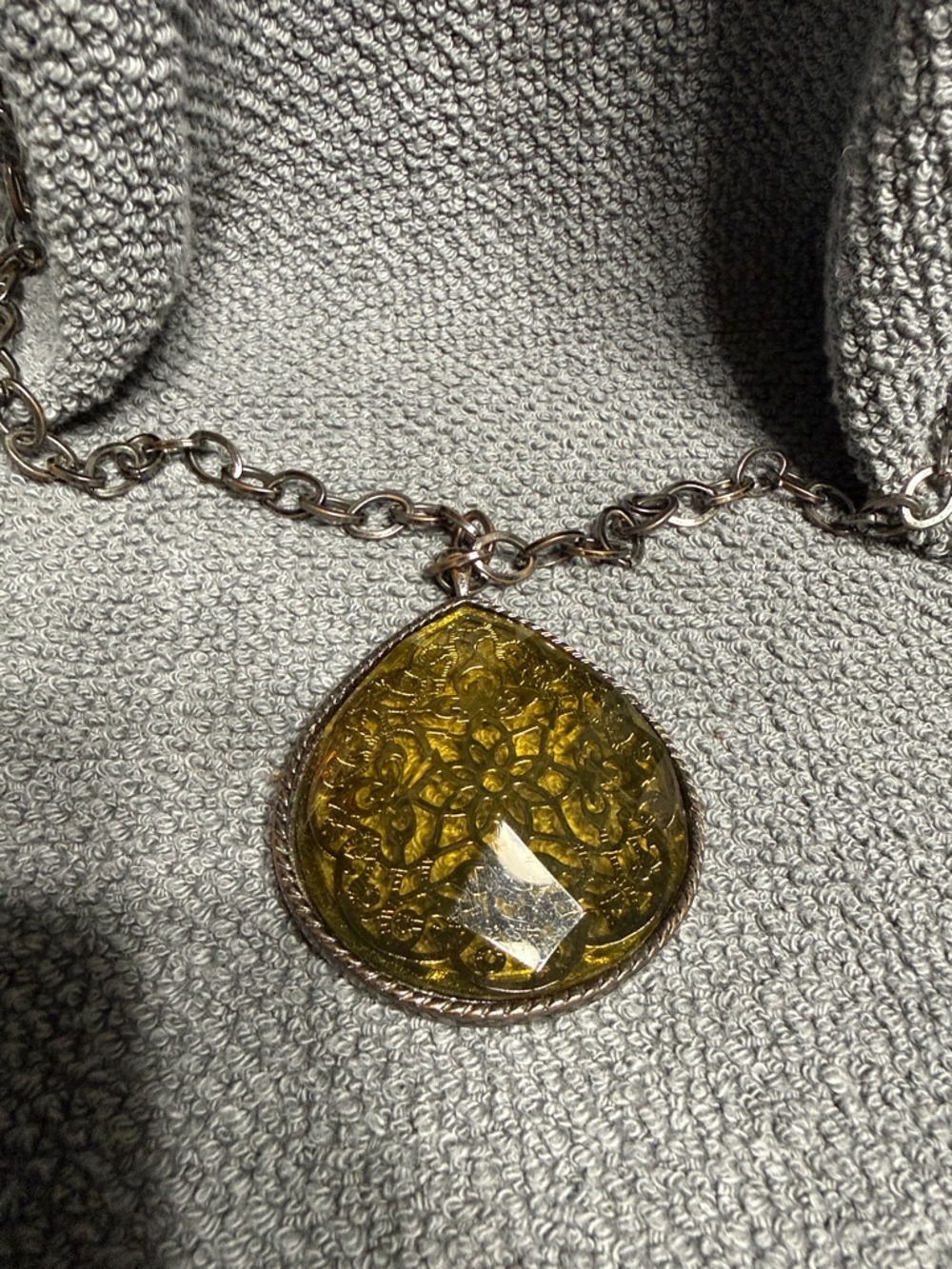 Amber Colored Pendant Necklace - Women Jewelry
